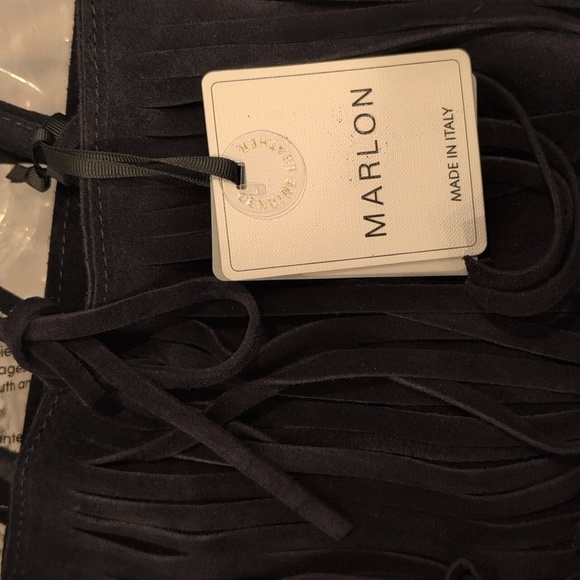 Marlon Black Fringe Tote Bag - Picture 3 of 5